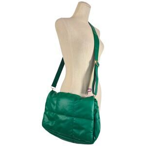 Anthropologie Edison Foldover Puffy Clutch Green